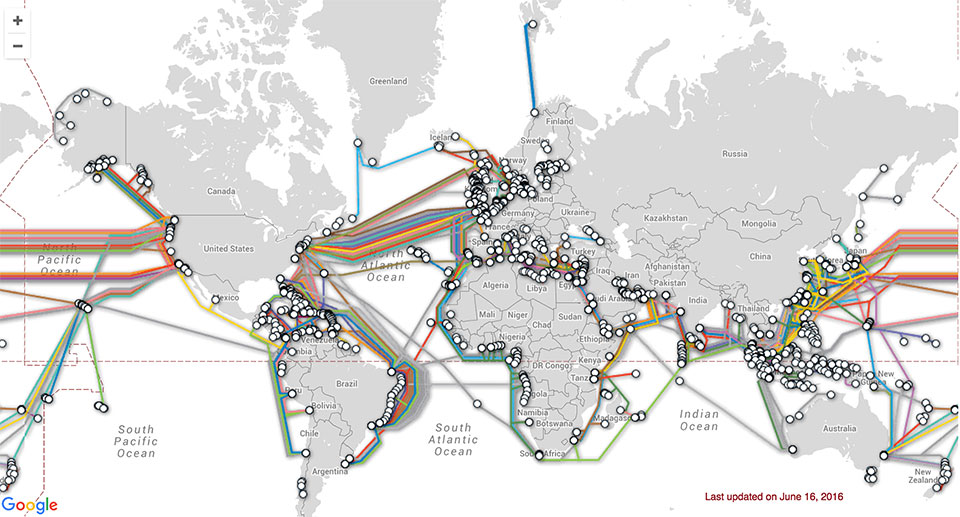 Submarine cable map