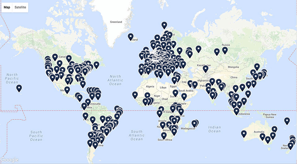 Internet exchanges map