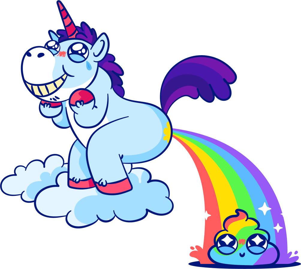 A Unicorn pooping rainbows