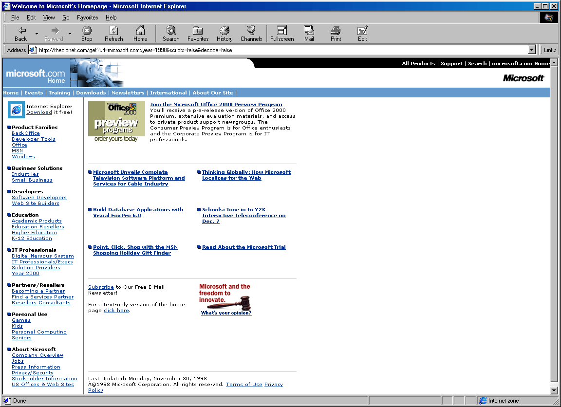 Screenshot of IE4
