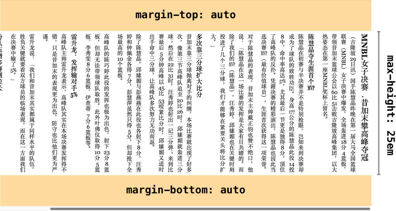 Vertical centring for vertical layout