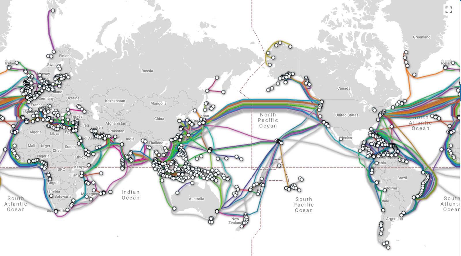 Submarine cable map