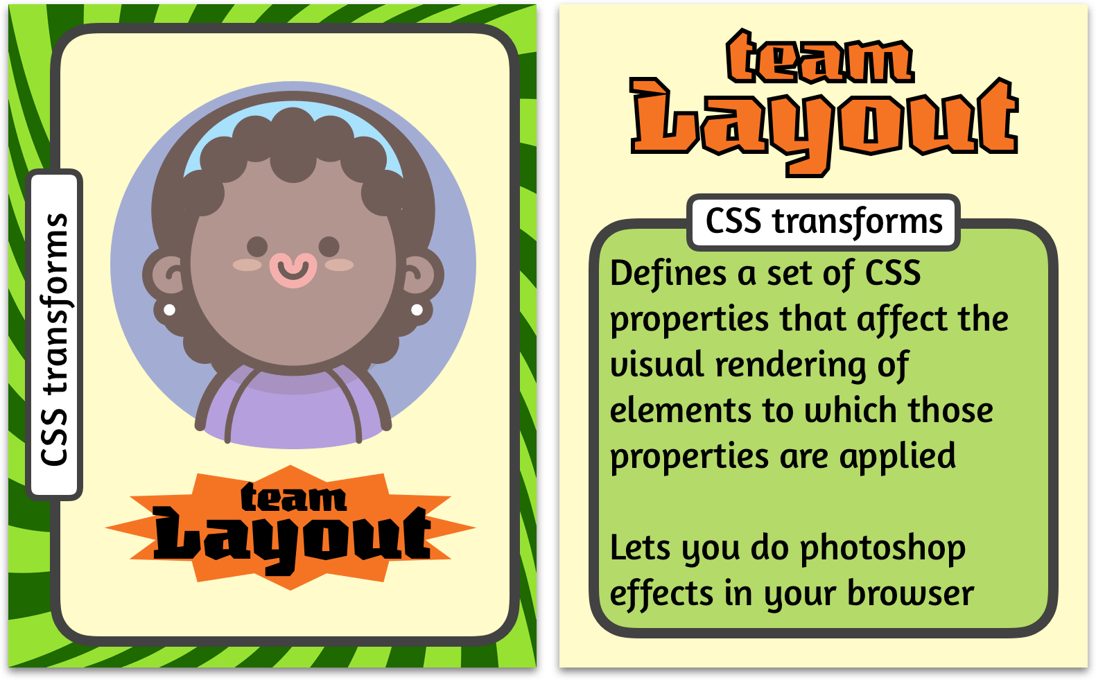 CSS transforms trading card