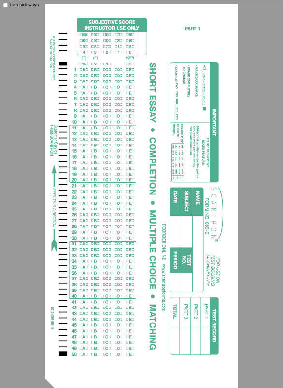 Scantron Answer Sheet (CSS grid demo)