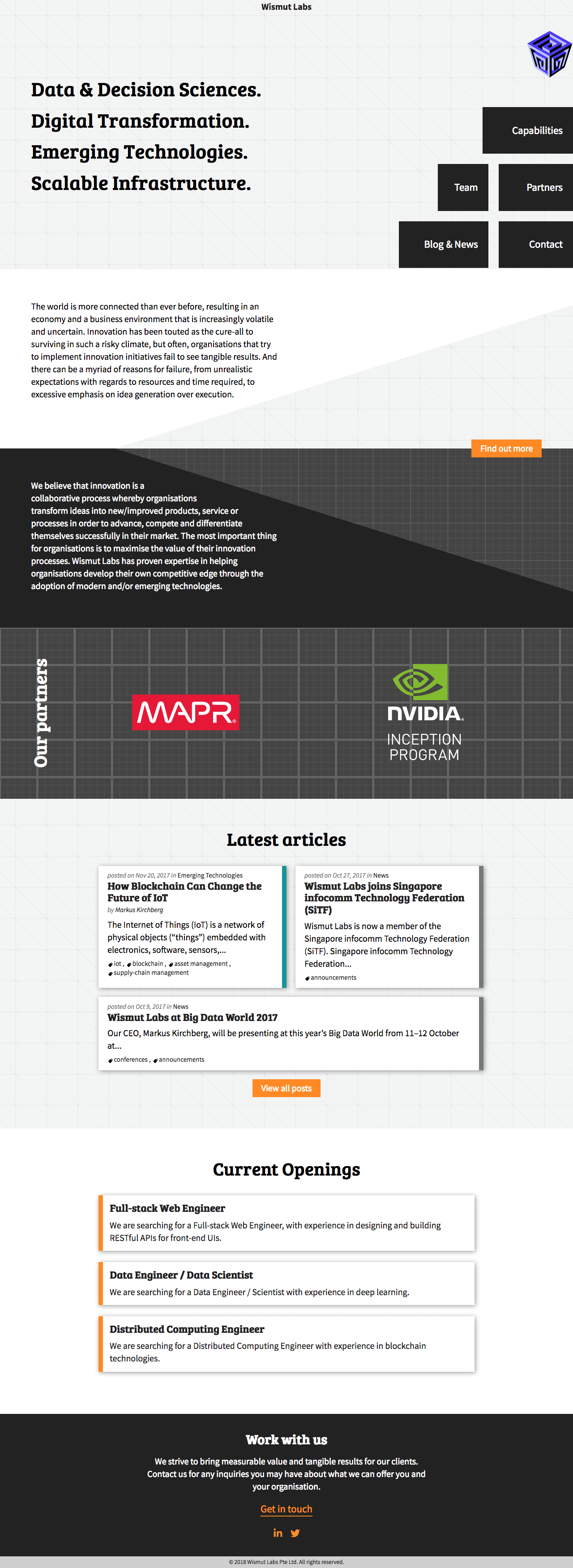 Wismut Labs website post v62 Firefox