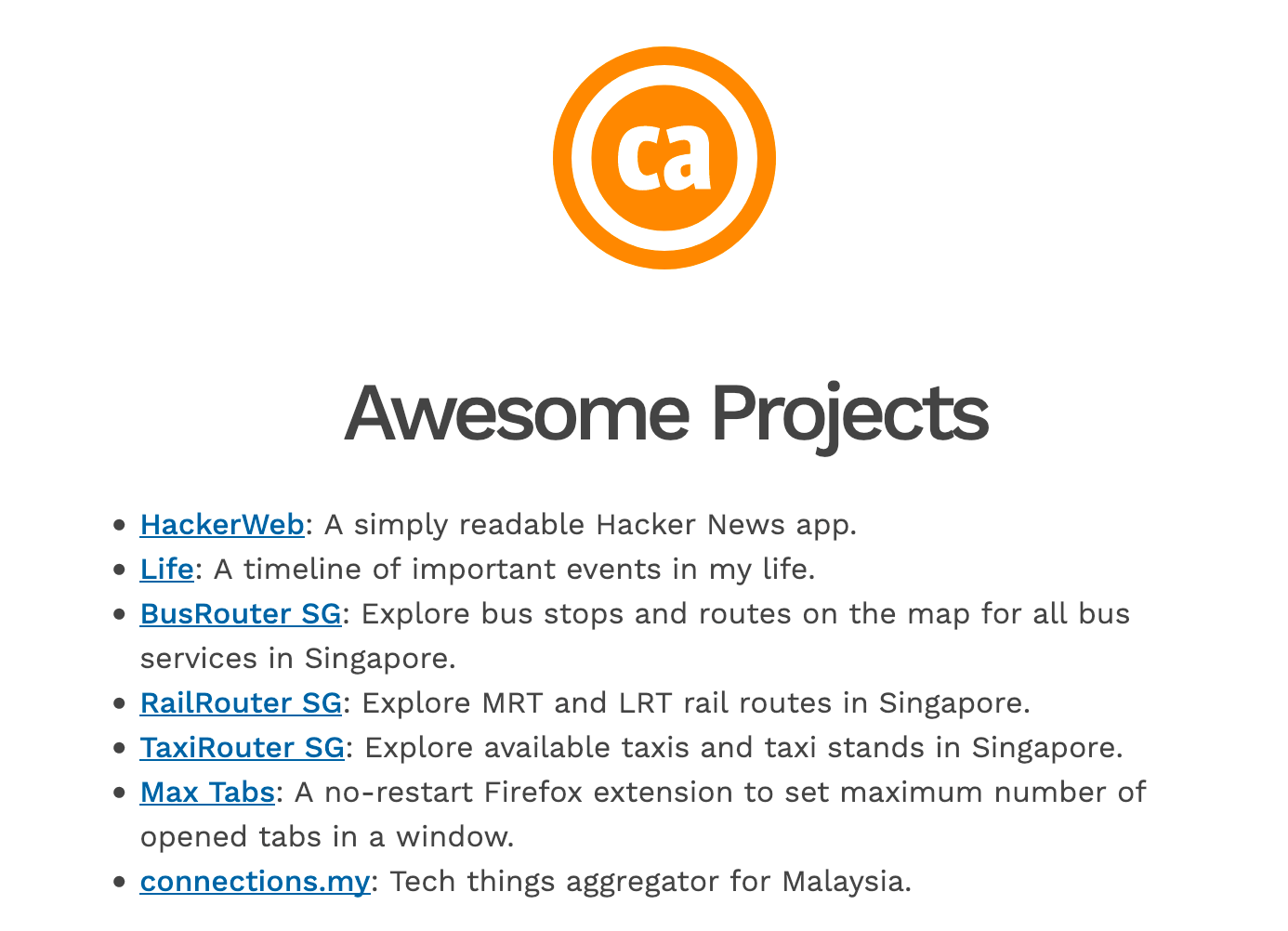 Chee Aun's projects