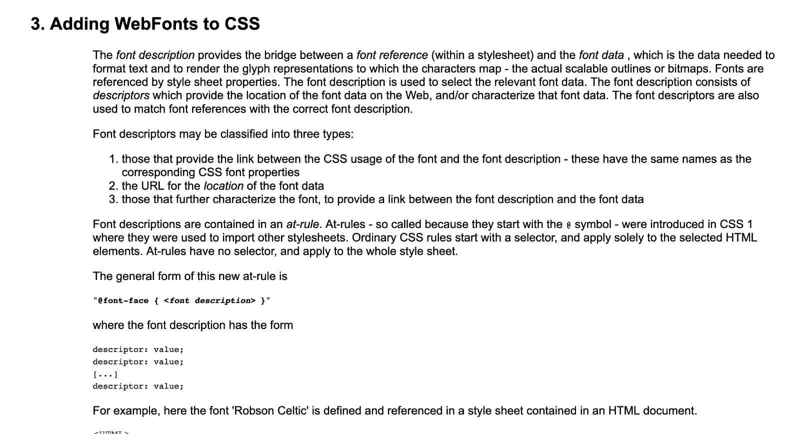 Webfonts early public working draft
