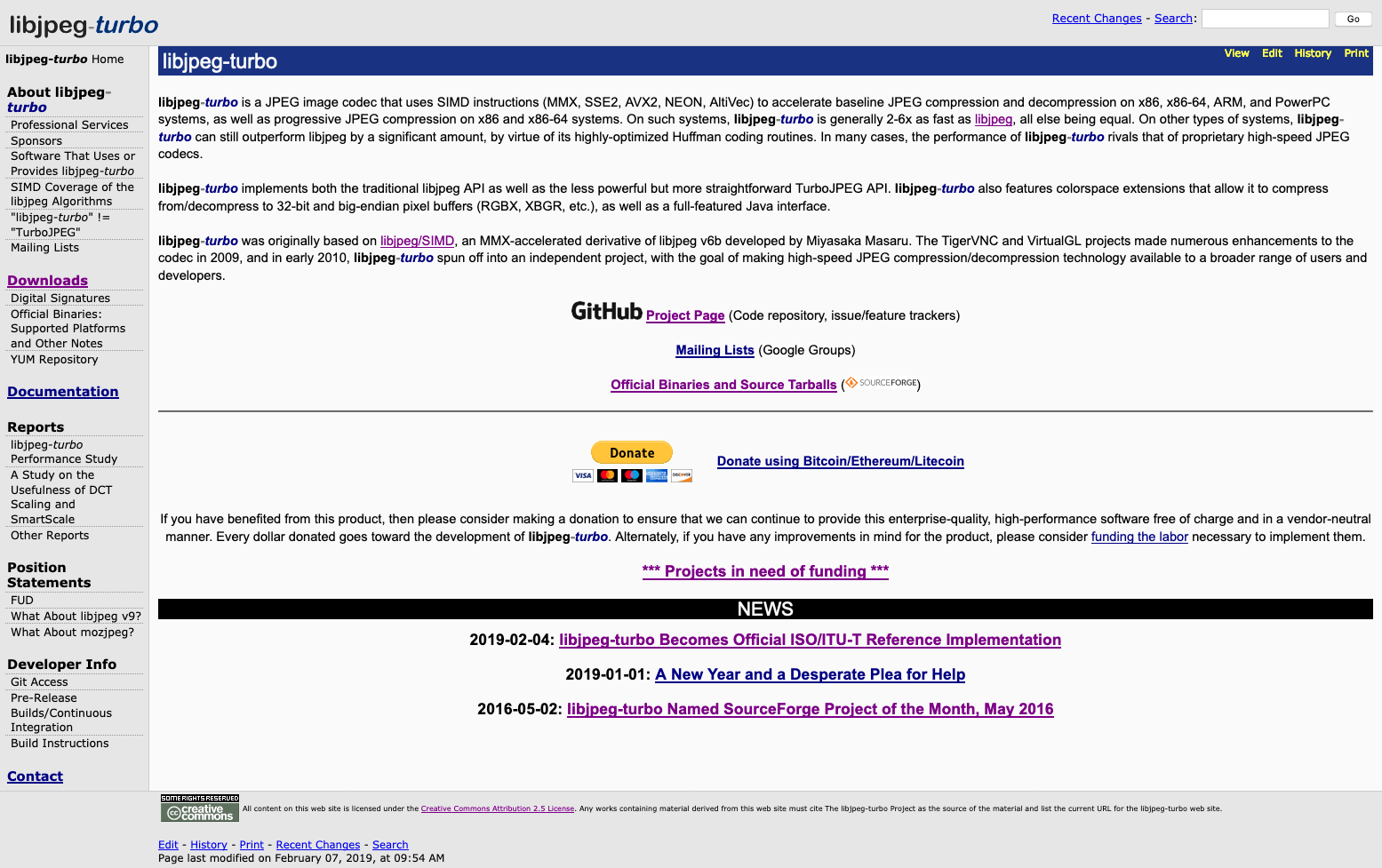 libjpeg-turbo home page