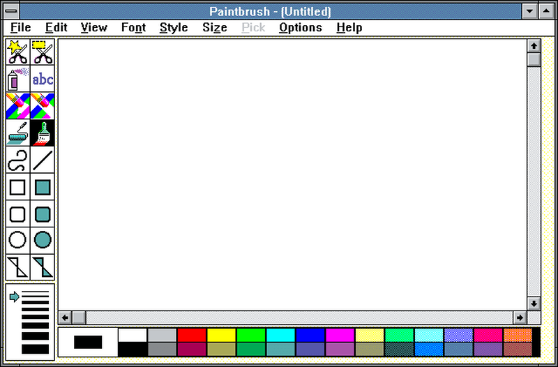 MS Paintbrush on Windows 3.0