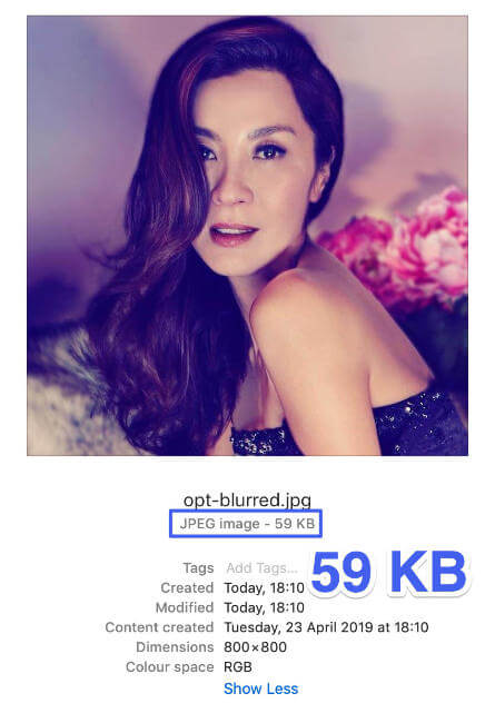 Non-key areas of image blurred out