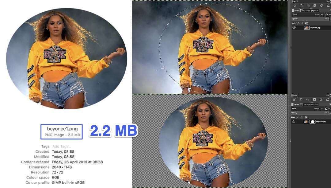 Masked portions of image unoptimised