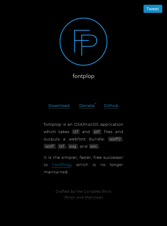 Screenshot of FontPlop interface