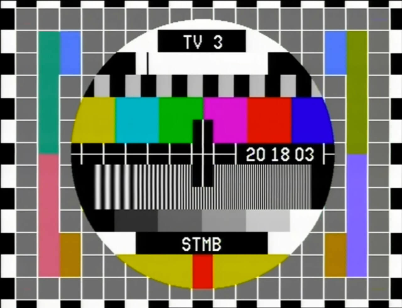 TV3 using PM5544, a common PAL test pattern